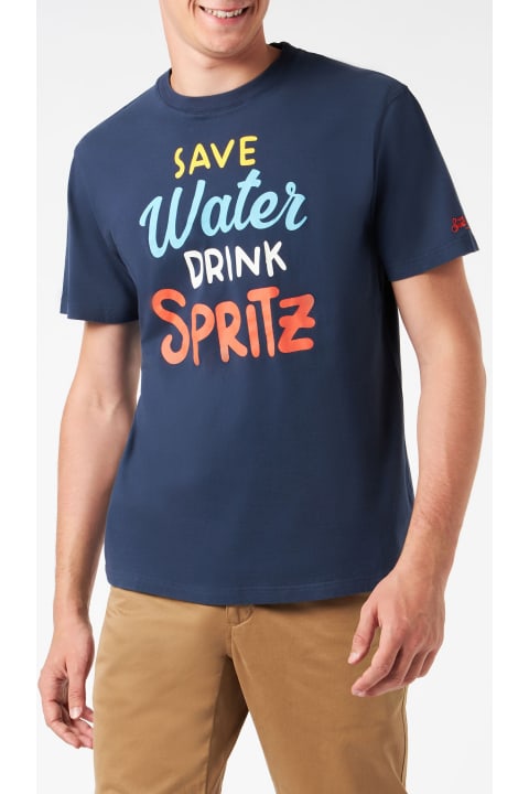 Homeware MC2 Saint Barth Man Heavy Cotton T-shirt With Spritz Print
