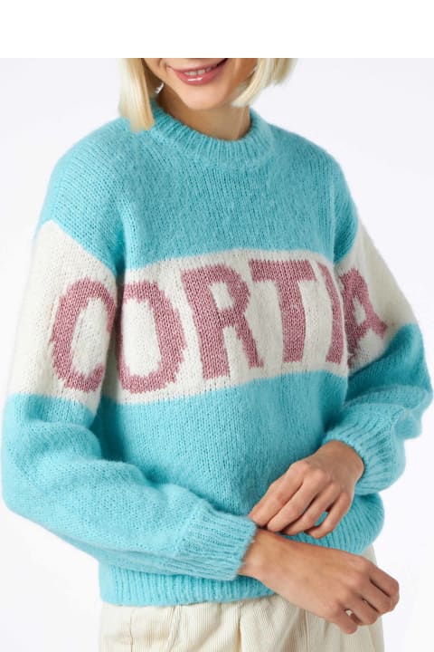Homeware MC2 Saint Barth Woman Boxy Shape Soft Sweater With Cortina Jacquard