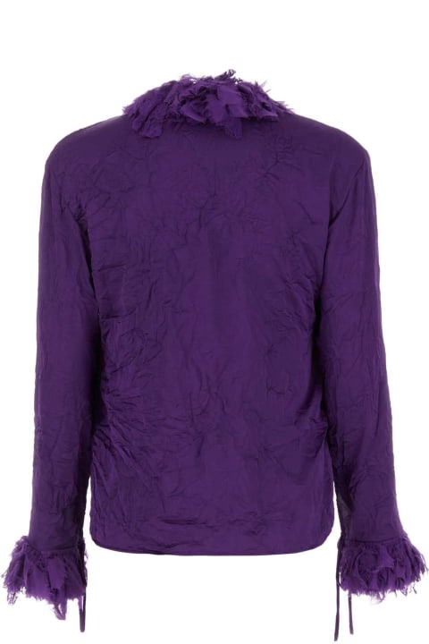 ウィメンズ ウェア Versace Purple Polyester Blouse