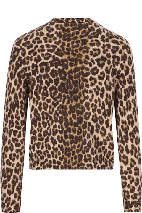 Celine Sweaters for Women Celine Leopard Patterned Long-sleeved Cardigan