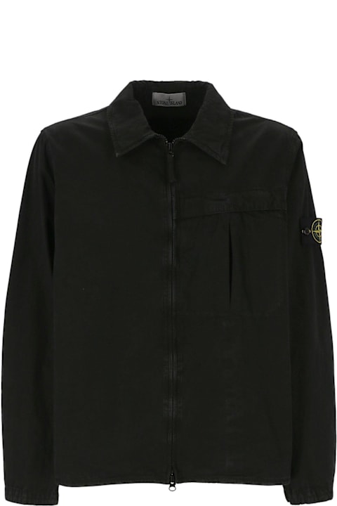 Stone Island Clothing for Men Stone Island Zip-up Long-sleeved Shirt