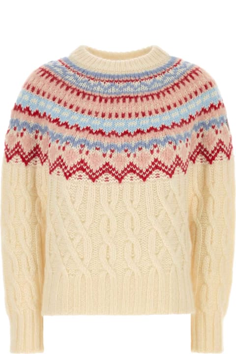 Moncler Grenoble for Women Moncler Grenoble Cream Wool Blend Sweater