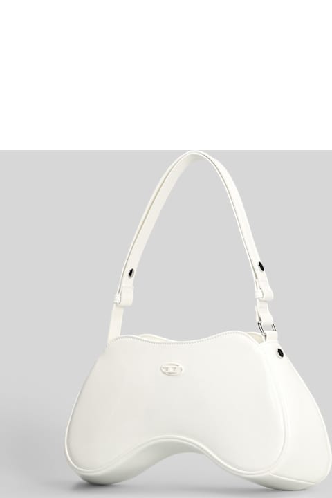 أدوات منزلية Diesel Play Shoulder Shoulder Bag In White Leather