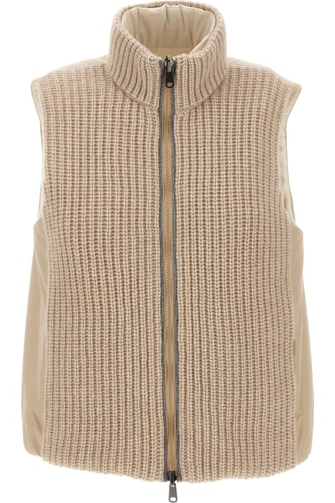 Brunello Cucinelli Coats & Jackets for Women Brunello Cucinelli Reversible Knit Insert Vest