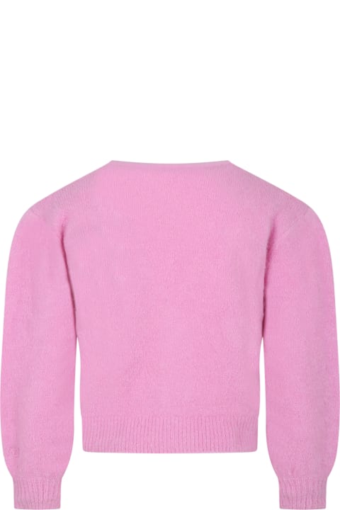 Homeware MC2 Saint Barth Pink Cardigan For Girl With Hats