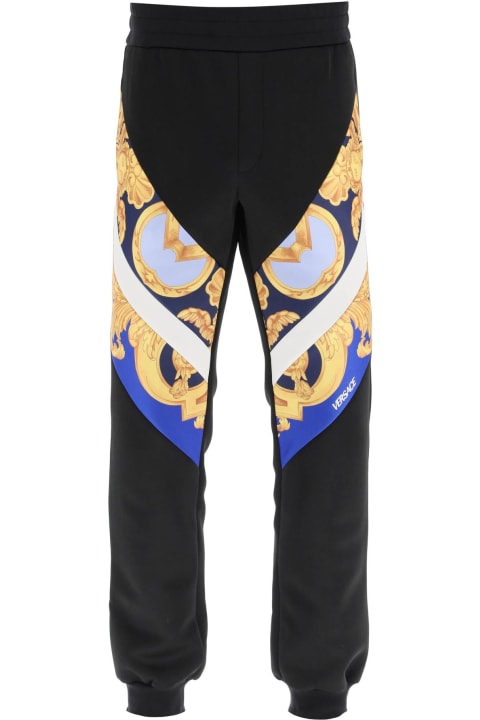 Versace Fleeces & Tracksuits for Men Versace Interlock Track Pants With Barocco 660 Inserts