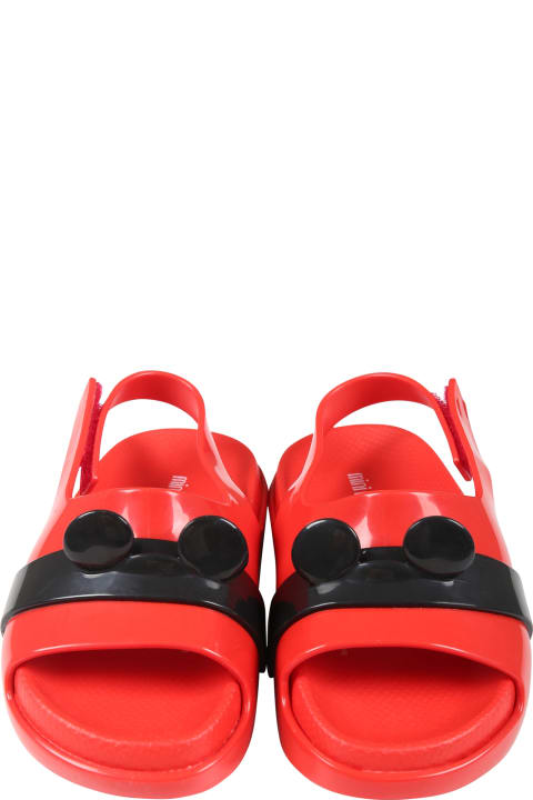 ボーイズ Melissaのシューズ Melissa Red Sandals For Kids With Micki Mouse Ears