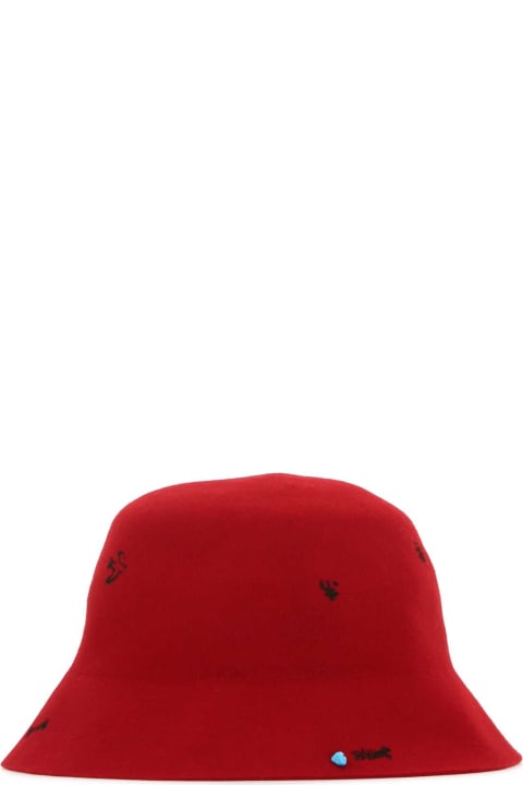 メンズ Super Duper Hatsの帽子 Super Duper Hats Red Felt Freya Bucket Hat