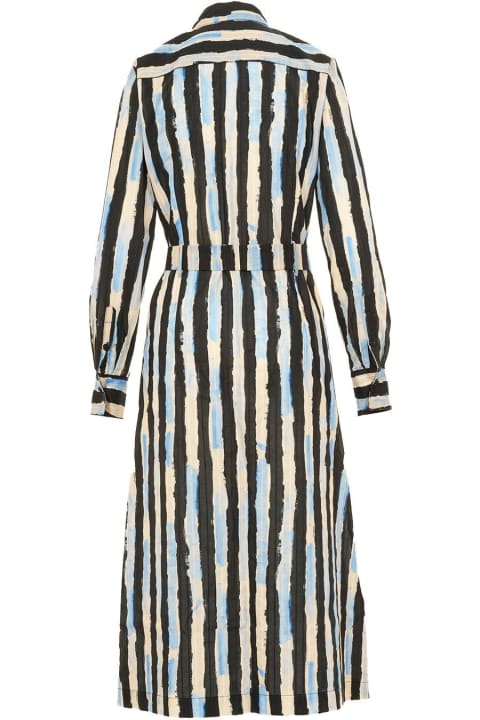 ウィメンズ Pinkoのワンピース＆ドレス Pinko Paint-stripe Printed Midi Shirt Dress