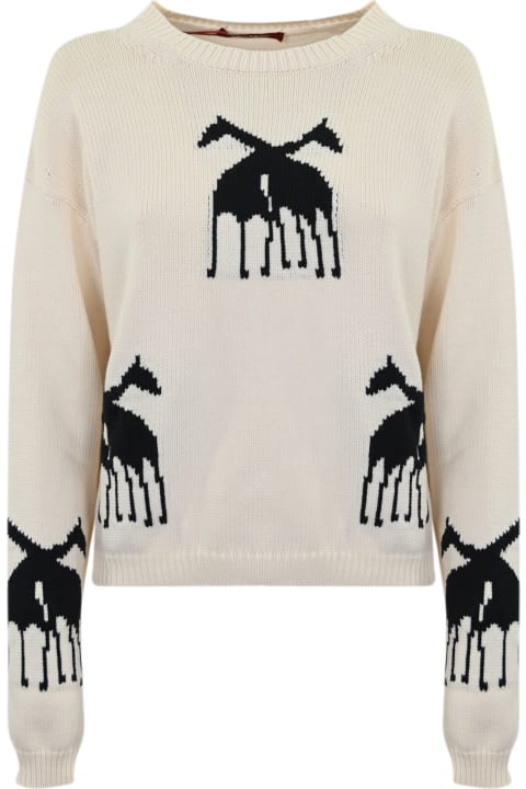 Sweaters for Women Max Mara Studio 'unno' Sweater In Jacquard Cotton Blend