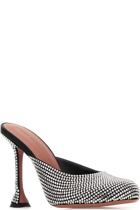 أدوات منزلية Amina Muaddi Embellished Satin Iris Mules