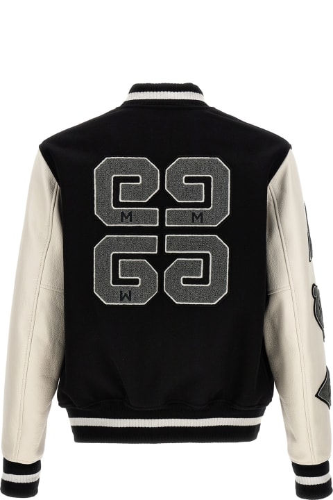 Givenchy Men Givenchy Patches And Embroidery Bomber Jacket