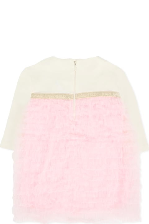 Homeware Karl Lagerfeld Kids Pink Dress For Baby Girl With Logo