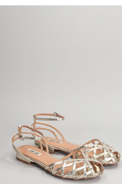 Bibi Lou Sandals for Women Bibi Lou Juliette Flat Flats In Gold Leather