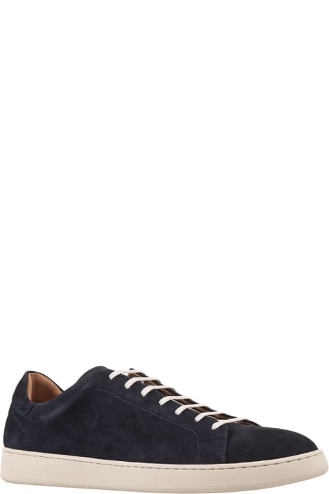 Fashion for Men Kiton Blue Suede Low Sneakers