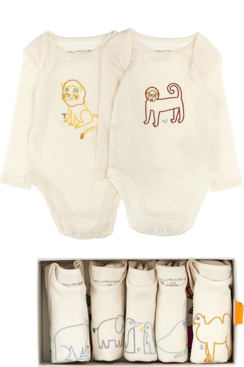 Stella McCartney Kids Bodysuits & Sets for Baby Boys Stella McCartney Kids Embroidery 7 Bodysuit Set