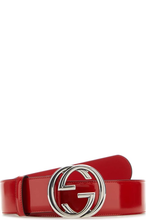 Belts for Women Gucci Red Leather Gucci Blondie Belt