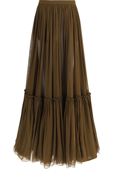 Skirts for Women Saint Laurent Flounced Long Skirt