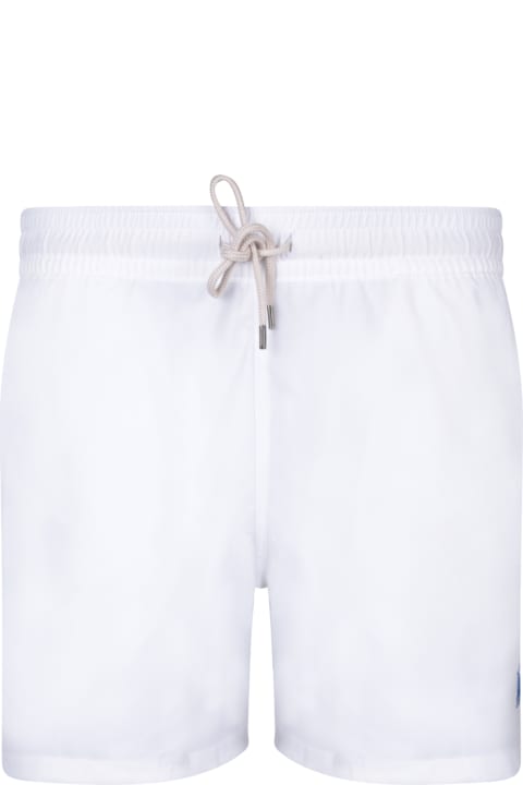 Polo Ralph Lauren Swimwear for Men Polo Ralph Lauren White Swim Shorts By Polo Ralph Lauren