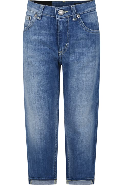Dondup Bottoms for Boys Dondup Blue Jeans For Boy With Logo
