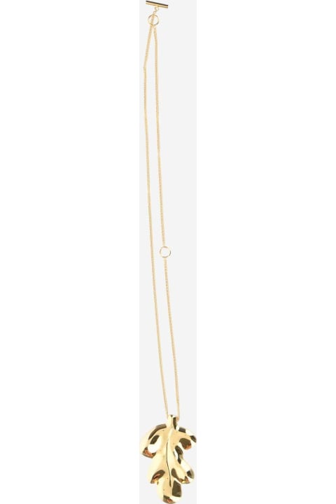 Jil Sander Necklaces for Women Jil Sander Leaf Pendant Necklace