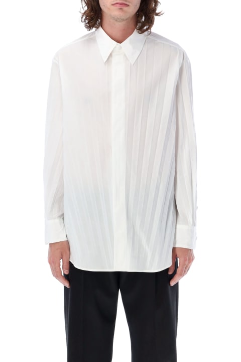 Valentino Garavani for Men Valentino Garavani Pleated Cotton-blend Shirt