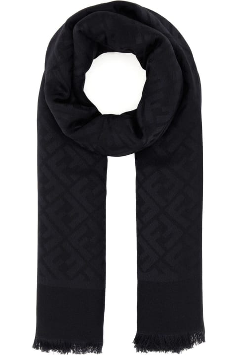 Fendi Scarves & Wraps for Women Fendi Black Silk Blend Scarf
