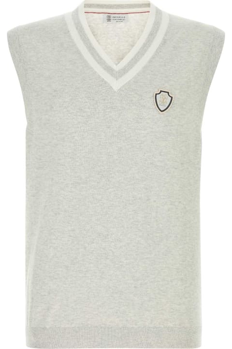 Brunello Cucinelli Light Grey Cotton Vest