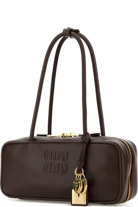 Miu Miu Chocolate Leather Shoulder Bag