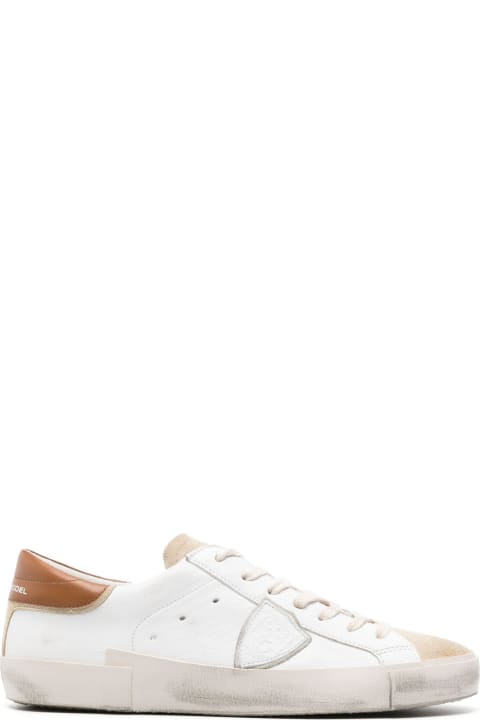 Philippe Model Sneakers for Men Philippe Model Prsx Low Sneakers - White And Brown