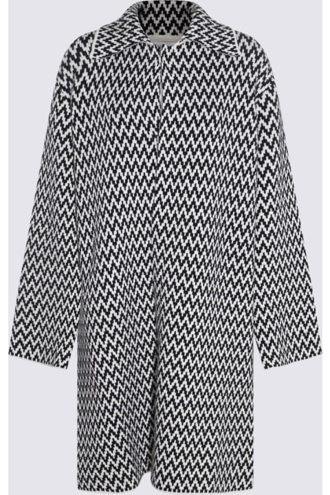 Lanvin Coats & Jackets for Men Lanvin Black And Ecru Wool Blend Coat