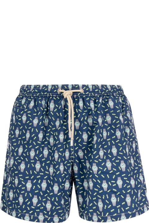 メンズ 水着 MC2 Saint Barth Lightweight Fabric Swim Boxer Shorts With Print