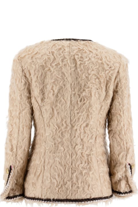 Etro for Women Etro Rope Trimmed Fur Coated Jacket