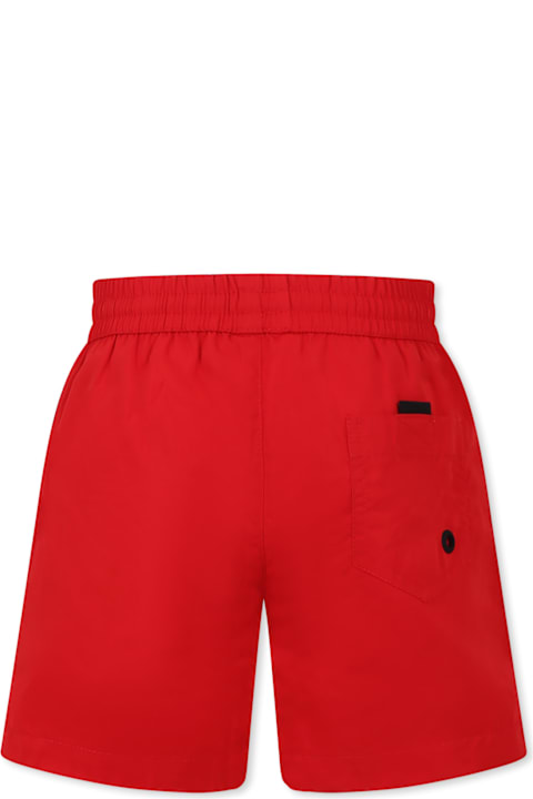 Homeware Diesel Red Swim Shorts For Boy With Logo