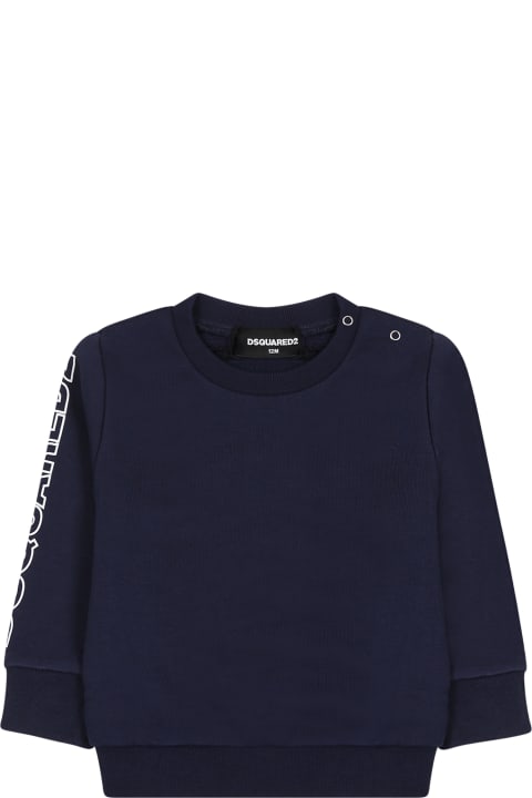 Dsquared2 for Kids Dsquared2 Blue Sweatshirt For Baby Boy With Logo