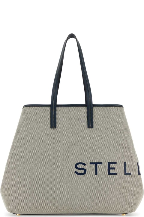 Stella McCartney Totes for Women Stella McCartney Sand Canvas Logo Shopping Bag