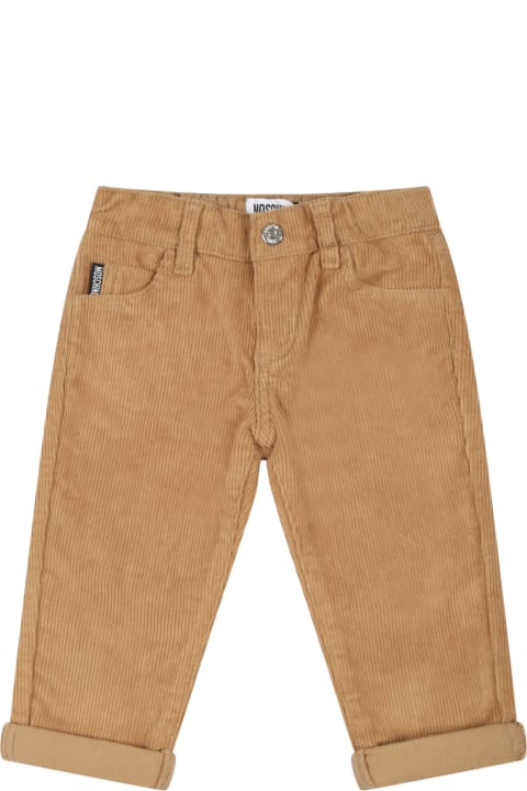 Beige Trouser For Baby Kids With Teddy Bear