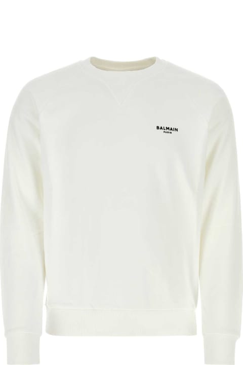 メンズ フリース＆ラウンジウェア Balmain White Cotton Sweatshirt