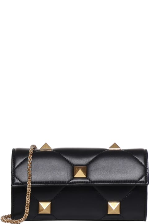 Wallet With Roman Stud Chain In Nappa Leather