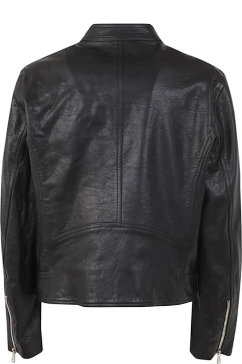 メンズ Balmainのコート＆ジャケット Balmain Zipped Calfskin Biker Jacket