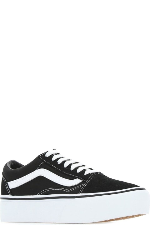 Vans for Men Vans Black Fabric Old Skool Platform Sneakers