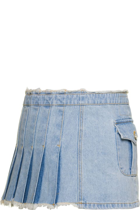 Andersson Bell Skirts for Women Andersson Bell Blue Denim Pleated Miniskirt In Cotton Woman