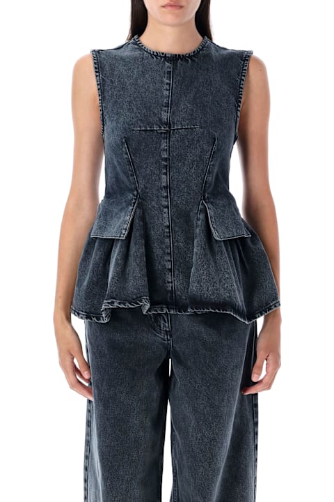 Homeware REMAIN Birger Christensen Peplum Denim Top