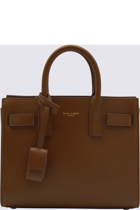 Brown Leather Sac De Jour Nano Top Handle Bag