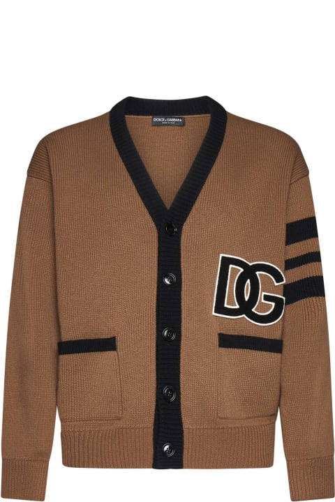 Sweaters for Men Dolce & Gabbana Wool Cardigan With Logo