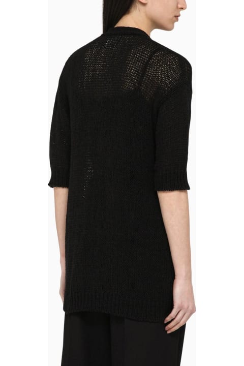 Roberto Collina Sweaters for Women Roberto Collina Black Cardigan In Cotton Blend Knit