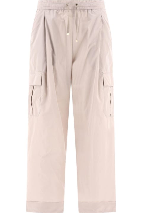 Herno Pants & Shorts for Women Herno Drawstring Wide Leg Cargo Trousers