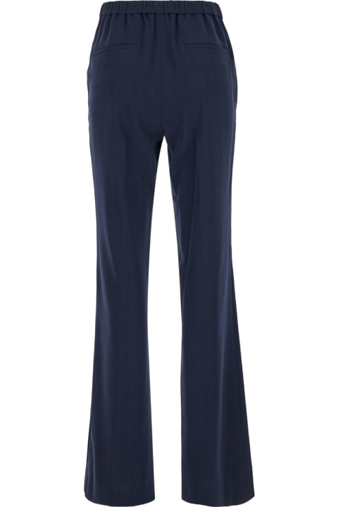 Homeware Theory Blue Flared Pants In Cady Woman