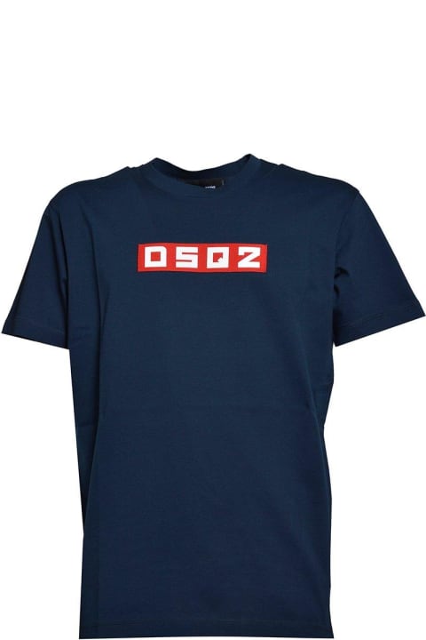Dsquared2 Topwear for Men Dsquared2 D2 Logo Patch Crewneck T-shirt