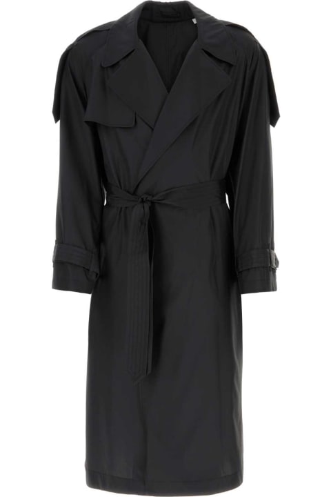 Burberry Coats & Jackets for Men Burberry Black Silk Trench Coat